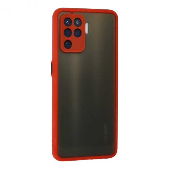 Oppo Reno 5 Lite Kılıf Montreal Silikon Kapak - Kırmızı