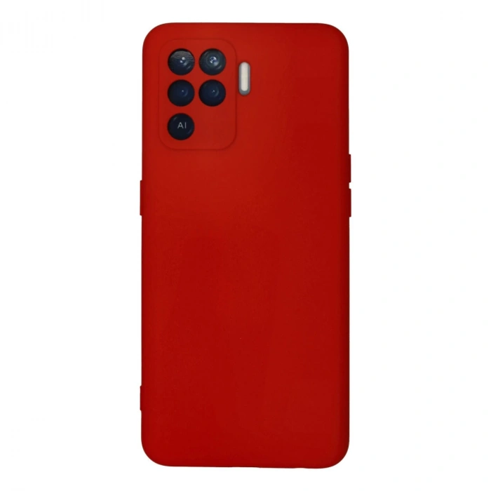Oppo Reno 5 Lite Kılıf Nano İçi Kadife Silikon - Kırmızı