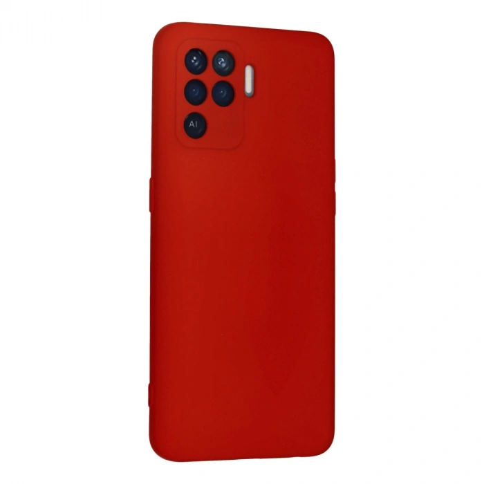 Oppo Reno 5 Lite Kılıf Nano İçi Kadife Silikon - Kırmızı