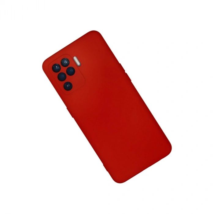 Oppo Reno 5 Lite Kılıf Nano İçi Kadife Silikon - Kırmızı
