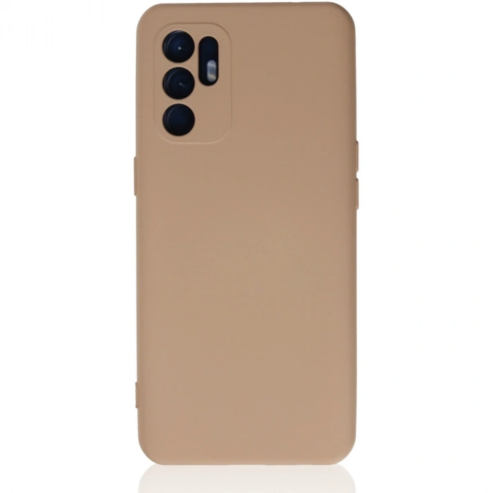 Oppo Reno 6 Kılıf Nano İçi Kadife Silikon - Pudra