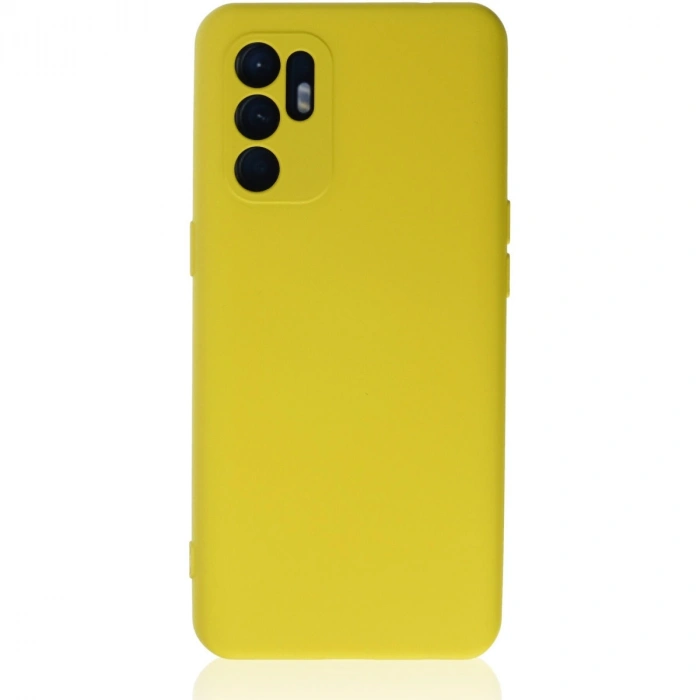 Oppo Reno 6 Kılıf Nano İçi Kadife Silikon - Sarı1