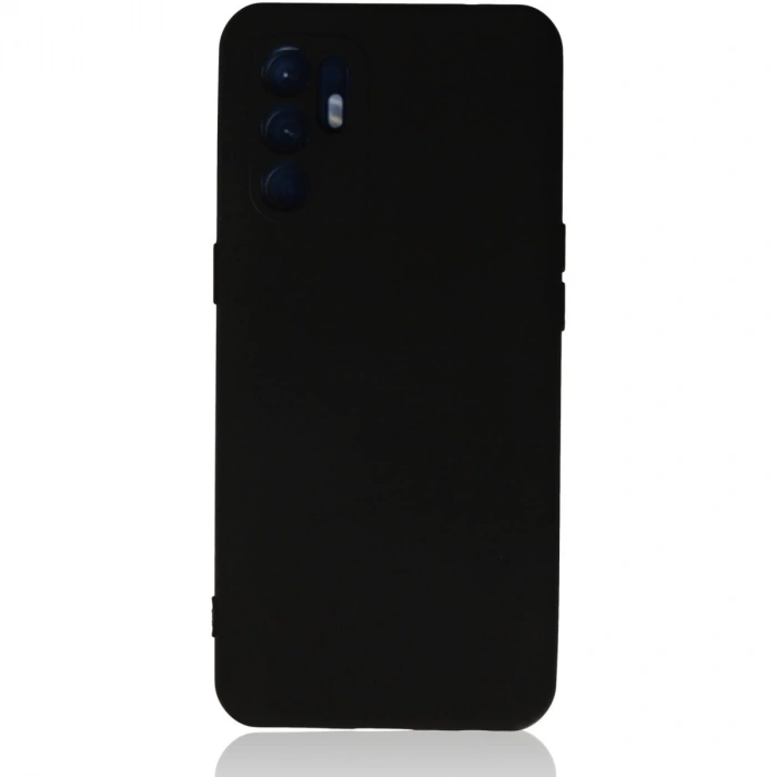 Oppo Reno 6 Kılıf Nano İçi Kadife Silikon - Siyah