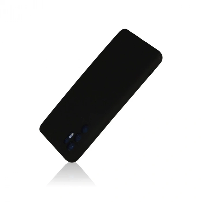 Oppo Reno 6 Kılıf Nano İçi Kadife Silikon - Siyah