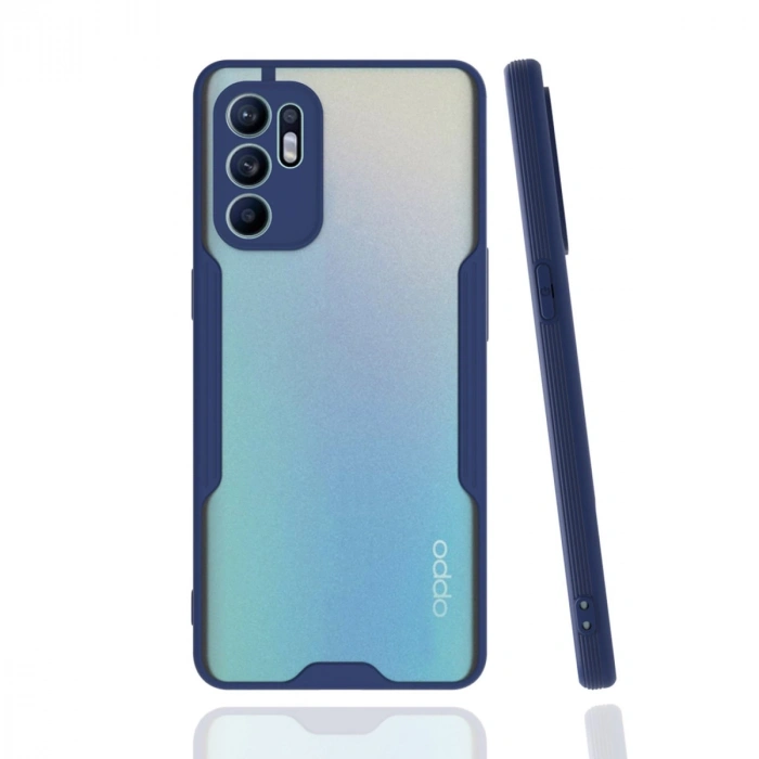 Oppo Reno 6 Kılıf Platin Silikon - Lacivert