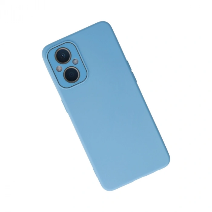 Oppo Reno 7 Lite Kılıf Lansman Glass Kapak - Mavi