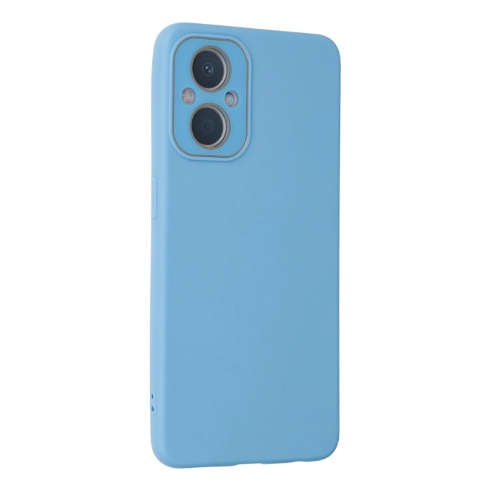 Oppo Reno 7 Lite Kılıf Lansman Glass Kapak - Mavi