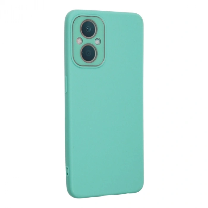 Oppo Reno 7 Lite Kılıf Lansman Glass Kapak - Turkuaz