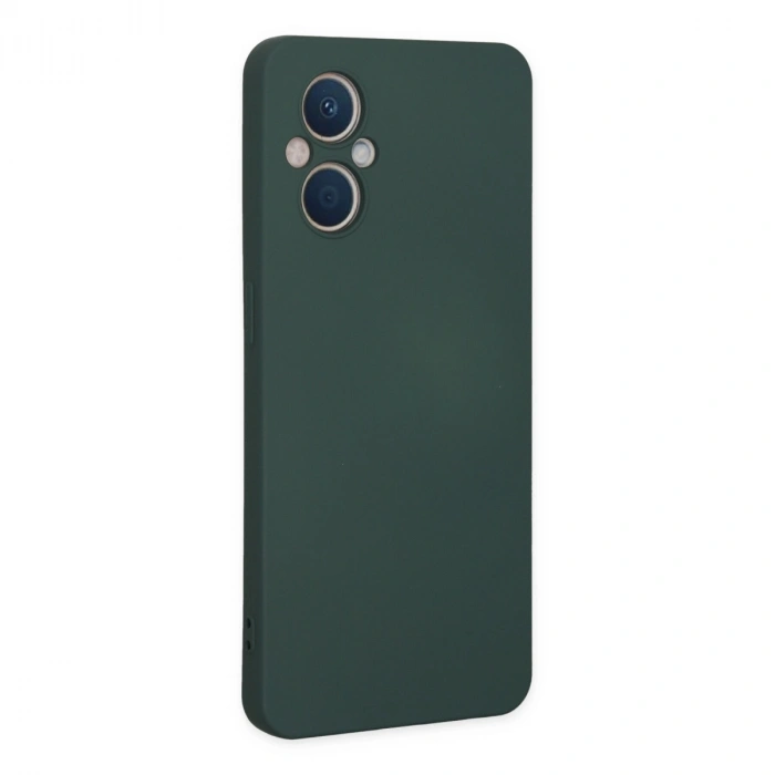 Oppo Reno 7 Lite Kılıf Nano İçi Kadife Silikon - Koyu Yeşil