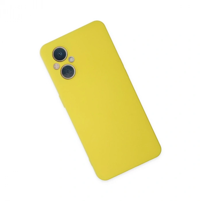 Oppo Reno 7 Lite Kılıf Nano İçi Kadife Silikon - Sarı