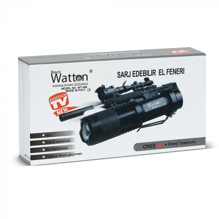 Orjinal 800 Lümen T6 Şarjlı El Feneri  Wt-086