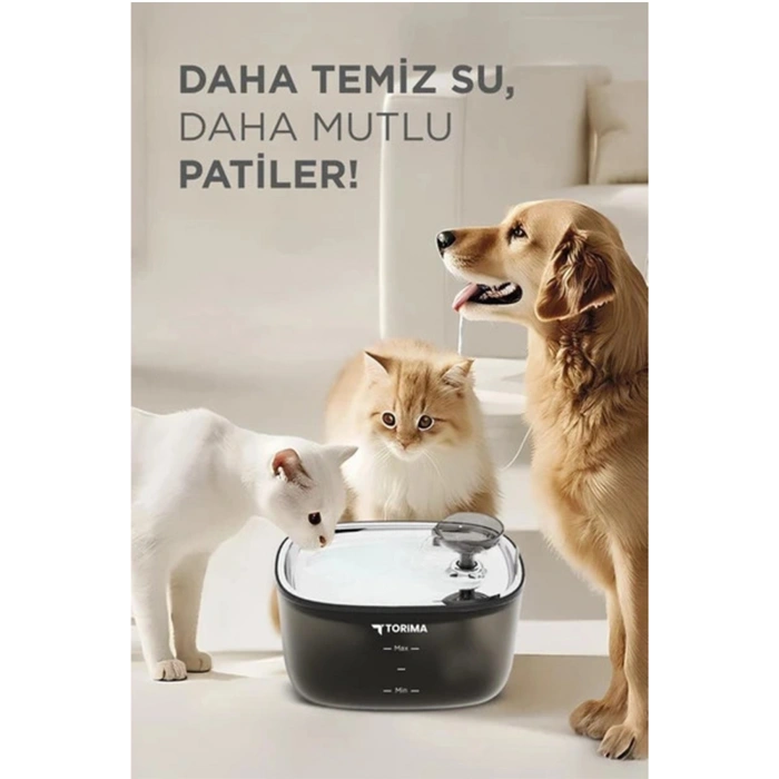 Otomatik Filtreli Kedi Köpek Su Pınarı Su Çeşmesi Ultra Sessiz Su Şelalesi 2.5lt
