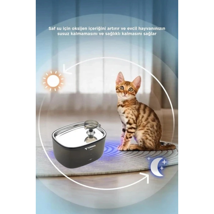 Otomatik Filtreli Kedi Köpek Su Pınarı Su Çeşmesi Ultra Sessiz Su Şelalesi 2.5lt