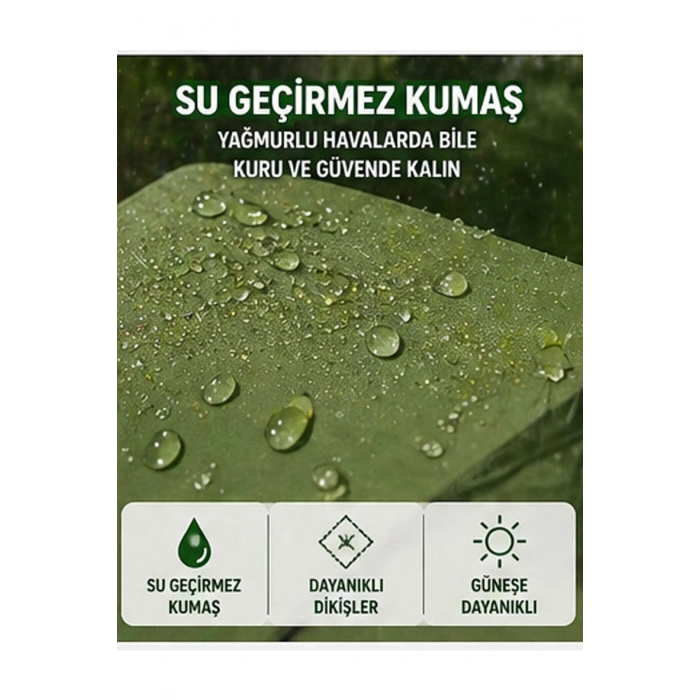 Otomatik Kabin Giyinme Çadırı 120x120x190 Cm Üst Havalandırma Yan Pencereli Duş & Wc Çadırı