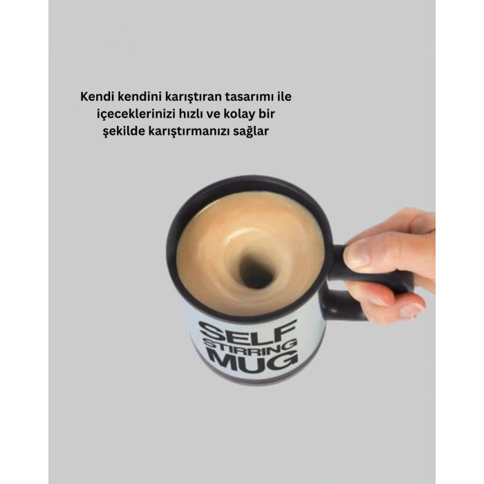 Otomatik Karıştıran Akıllı Kupa – Paslanmaz Çelik, Isı Korumalı