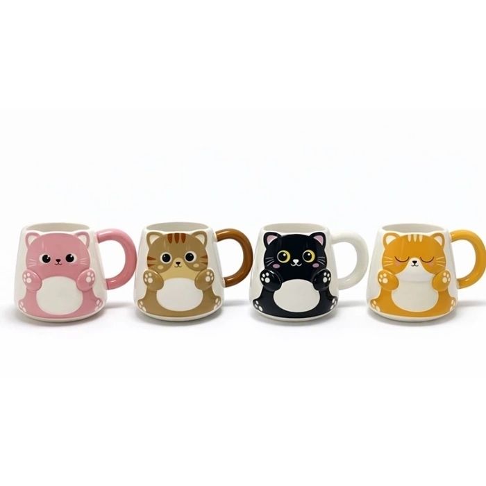 Özel Tasarım 3d Kedi Figürlü Kupa Bardak Alk5031