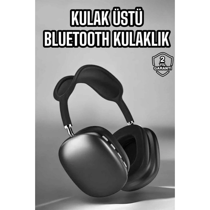 P9 Plus Kulaklık Siyah Bluetooth Bağlantılı Kulak Üstü Kablosuz