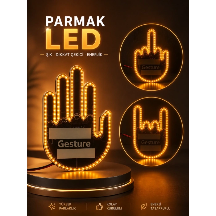 Parmak Led Amber Renkli Işık