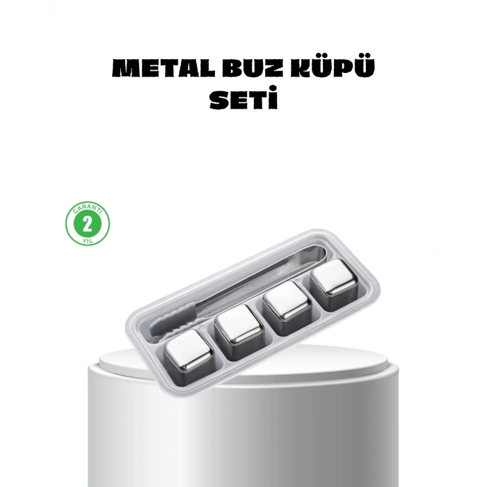 Paslanmaz Çelik Metal Buz Küpü Seti Sulandırmadan Soğutma Ve Klips Dahil