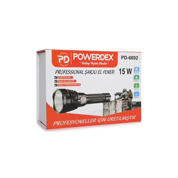 Pd-6692 15 Watt 1000 Lümen Profesyonel Şarjlı El Feneri