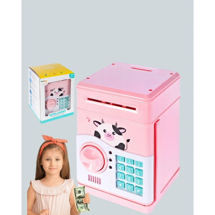 Pembe Elektronik Şifreli Otomatik Para Çeken Atm Kumbarası