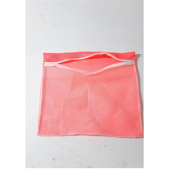 Pembe Fermuarlı - Hassas Çamaşır Terlik  Ayakkabı Yıkama Filesi Büyük Boy (599)