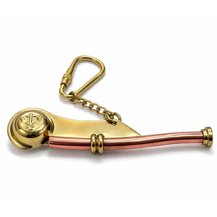 Pirinç Silistre Düdüğü Anahtarlık 2101c