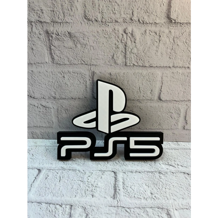 Playstation 5 Logo Duvar Dekoru Minimal Tasarım 16×12 Cm
