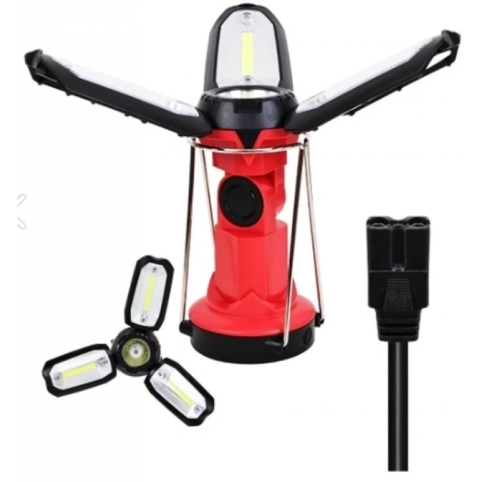 Polizei P-8801 Şarjlı Katlanabilir 3xcob Led+ 3w Led Çok Fonksiyonlu Kamp Feneri