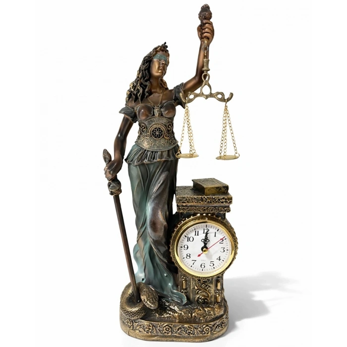 Polyester Saatli Adalet Figürü Alk4416