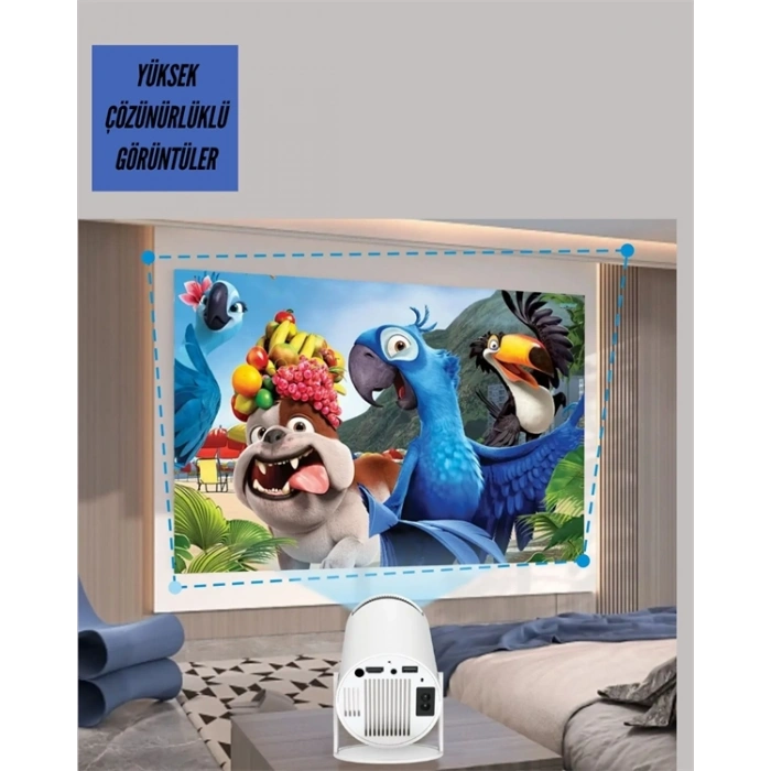 Portatif 4k Projeksiyon – 4.000 Uygulama, Kablosuz Yansıtma Ve Bluetooth 5.0