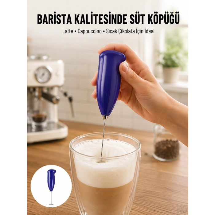 Portatif Kahve Köpürtücü – Latte, Cappuccino, Milkshake Ve Puding Yapıcı