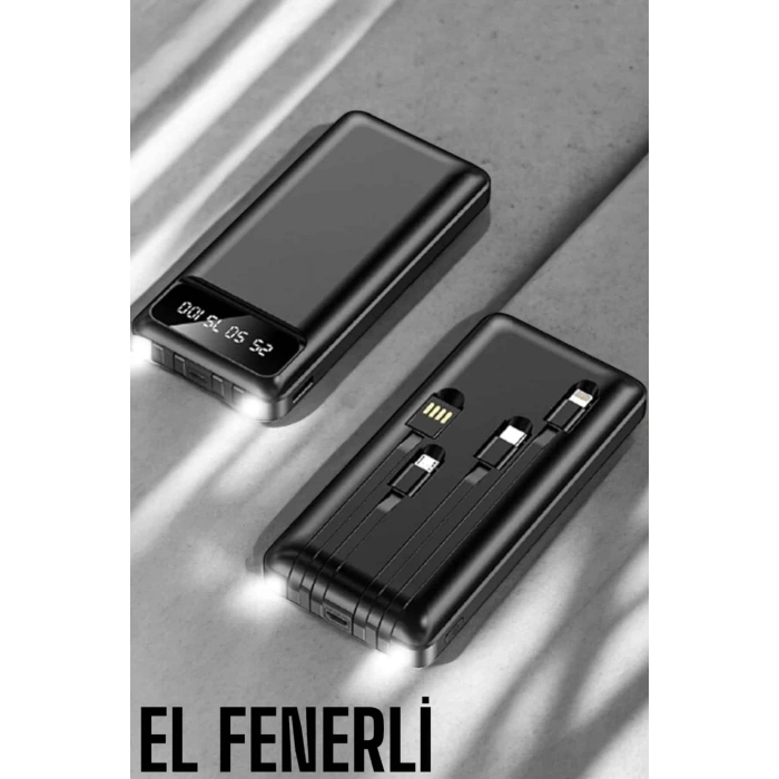 Powerbank 20.000 Mah Dijital Göstergeli Lcd Ekran Uzun Pil Ömrü