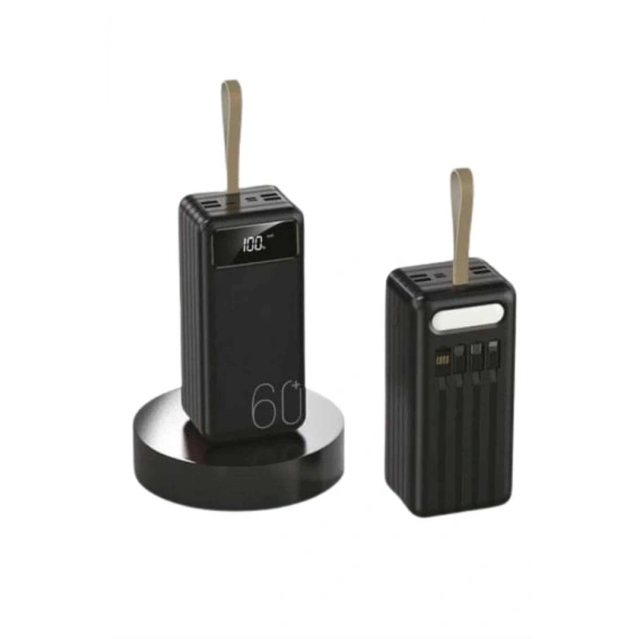 Powerbank 60.000 Mah Taşınabilir Şarj Hızlı El Fenerli Dijital Göstergeli