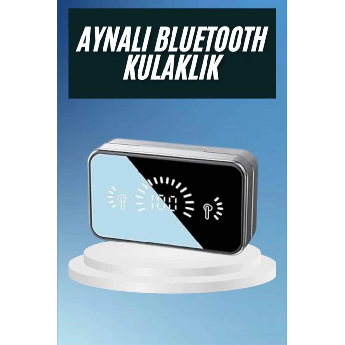 Powerbankli Bluetooth Kulaklık Yüksek Ses Aynalı Çift Dijital Gösterge Ekranı