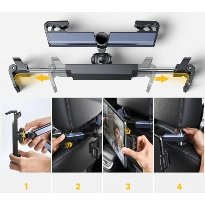 Pratik Koltuk Arkası Ayarlanabilir Tablet Telefon Tutucu
