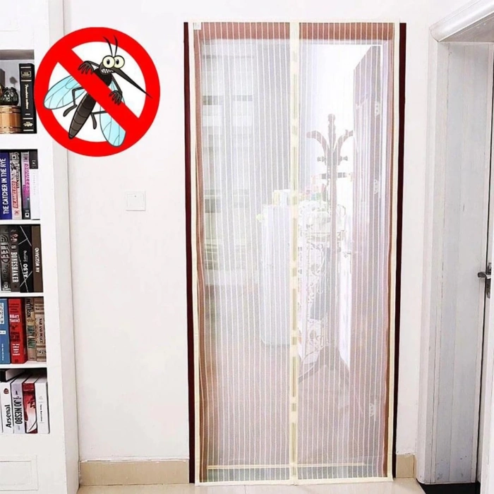 Pratik Manyetik Mıknatıslı Beyaz Kapı Pencere Sineklik Tülü 115 X 210 Cm