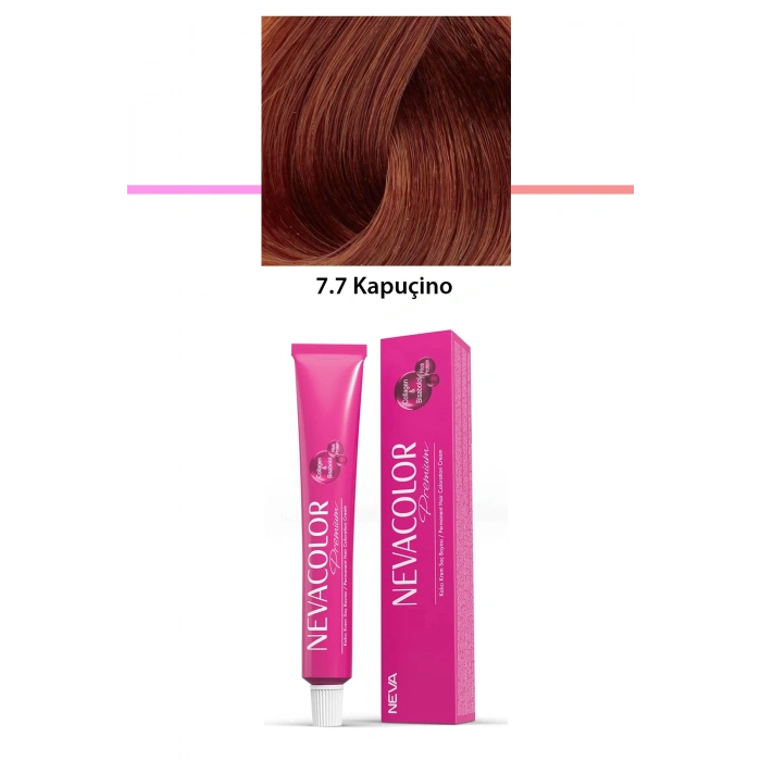 Premium 7.7 Kapuçino  Kalıcı Krem Saç Boyası 50 G Tüp (599)
