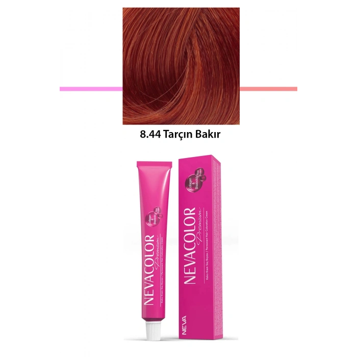 Premium 8.44 Tarçın Bakır  Kalıcı Krem Saç Boyası 50 G Tüp (599)