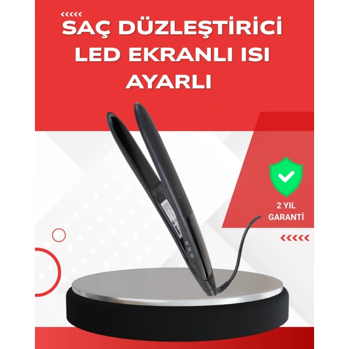 Profesyonel 2025 Saç Düzleştirici Isı Ayarlı Titanyum Seramik Plakalı A Kalite Orijinal