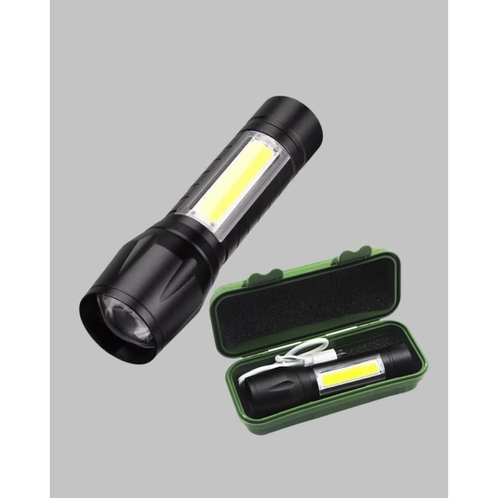 Profesyonel 4 Modlu Şarjlı El Feneri | 1300 Mah Batarya | Cree Led Teknolojisi