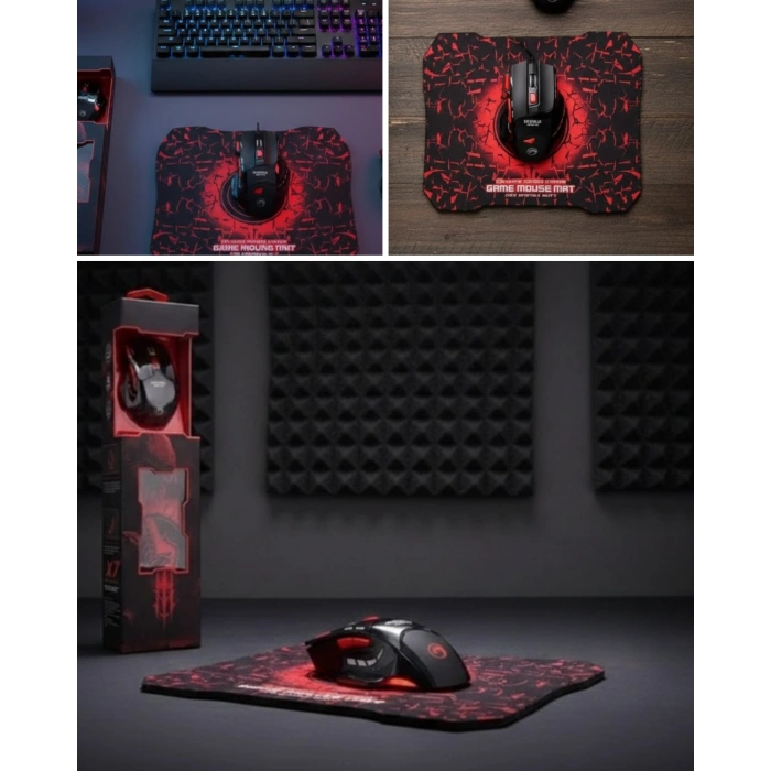 Profesyonel  Mouse Seti Dokuma Usb Kablolu Rgb Aydınlatmalı