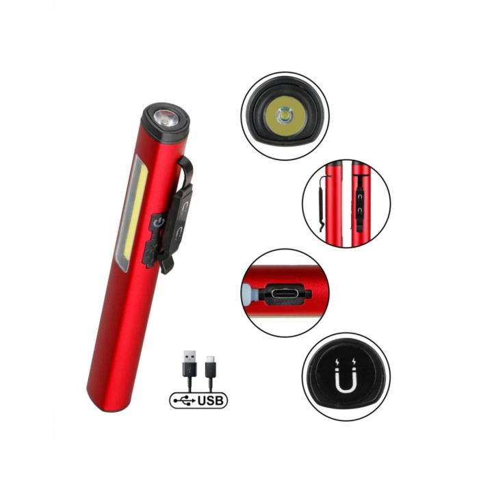 Profesyonel Şarjlı Mıknatıslı El Feneri Oto Feneri Çok Amaçlı Aydınlatma Çözümü (599)