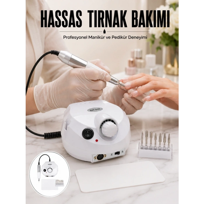 Profesyonel Tırnak Freze Makinesi Çok Fonksiyonlu Manikür Pedikür Seti Yeni Nesil