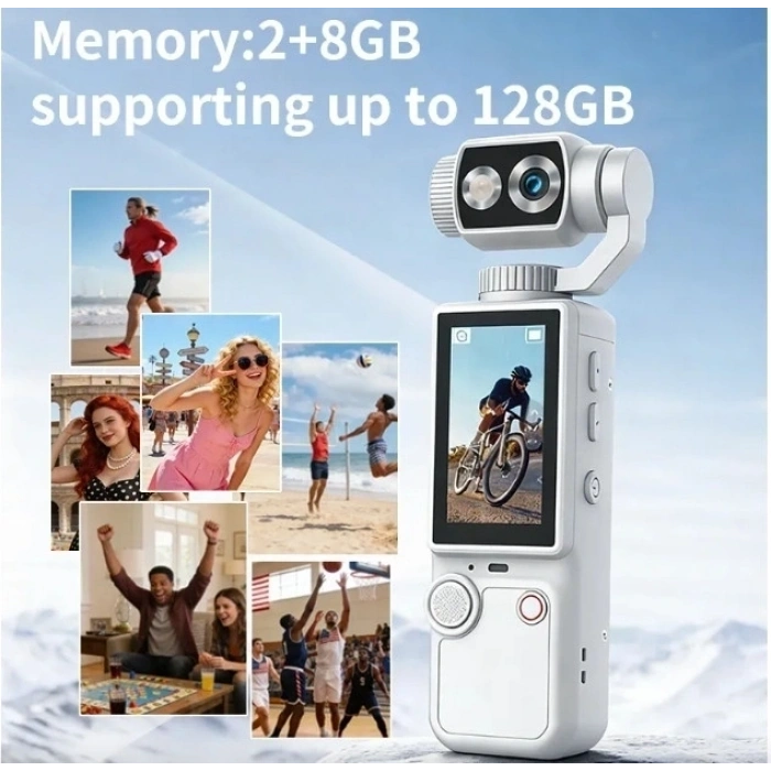 Q8 4k Ultra Hd Taşınabilir Vlog Spor Ve Aksiyon Kamerası 2.0’’ Döndürülebilir Ips Ekran Turuncu