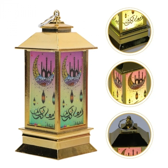 Ramazan Temalı Küçük Kare Kubbe Led Lamba