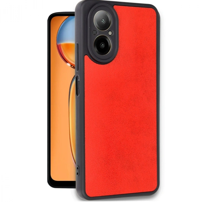 Realme 12 Lite Kılıf Aras Deri Kapak - Kırmızı