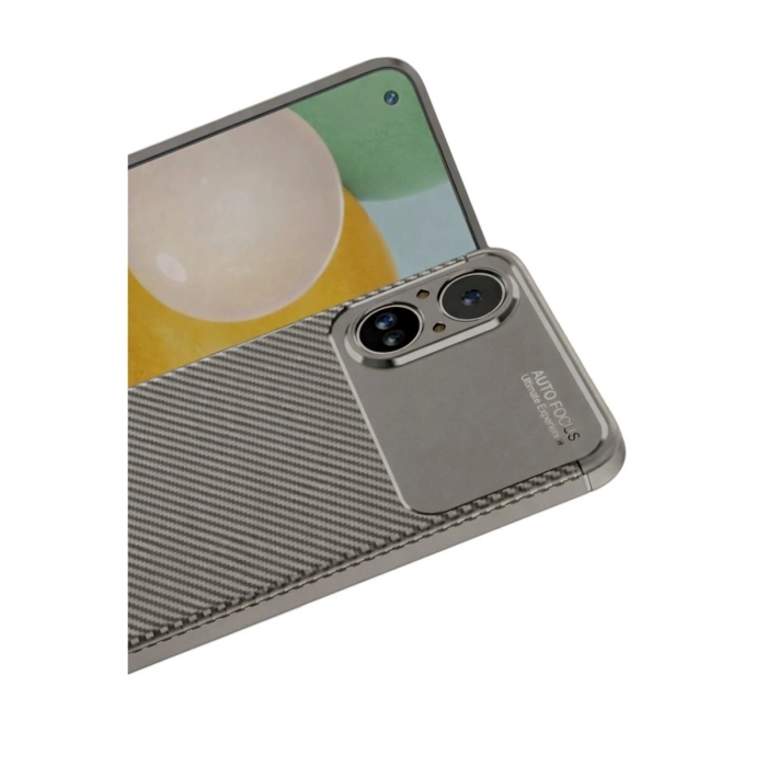 Realme 12 Lite Kılıf Auto Focus Karbon Kapak - Gri