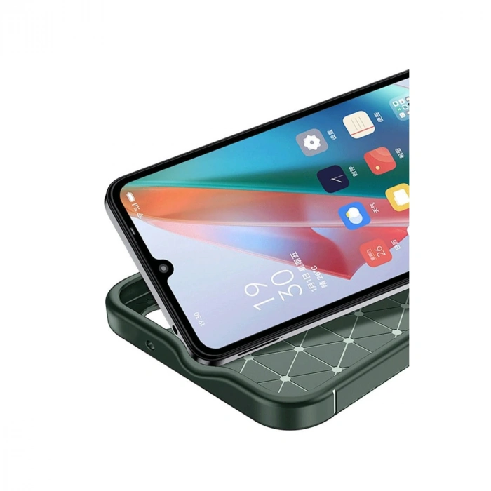 Realme 12 Lite Kılıf Auto Focus Karbon Kapak - Koyu Yeşil