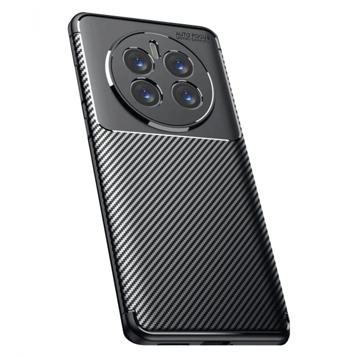 Realme 12 Pro Plus Kılıf Auto Focus Karbon Kapak - Siyah